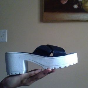 Black and white High Thick Heels